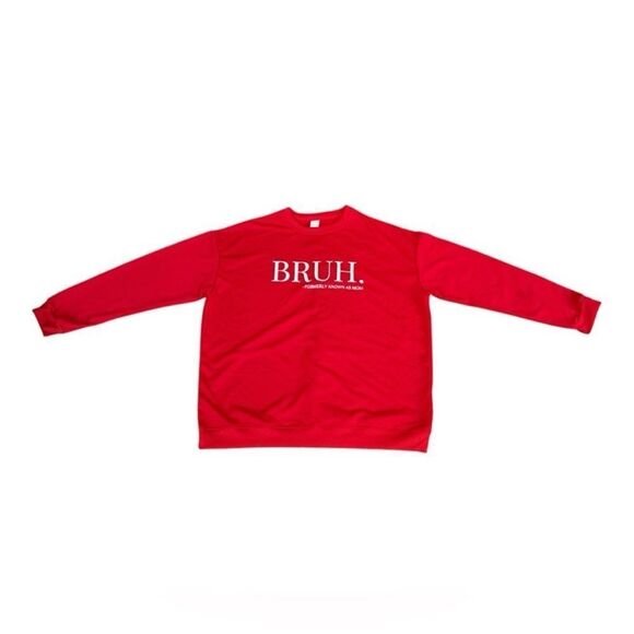 BRUH Women’s Red Mom Sweatshirt Size 2X BRUH. Formerly Known As Mom Red Crewneck - Picture 1 of 4
